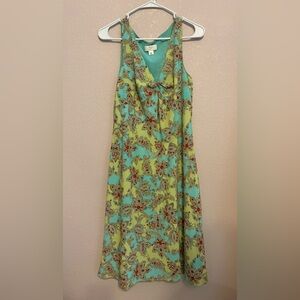 LOFT Floral Maxi Dress - Green and Blue